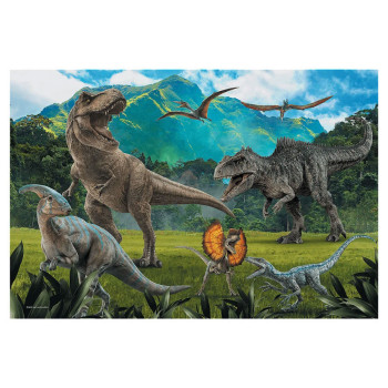 Park jurajski 100 el. Puzzle dla dzieci z motywem dinozaurów