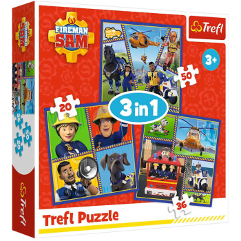 Puzzle 3w1 Strażak Sam Trefl puzzle dla dzieci od 3 lat