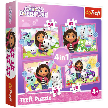 Puzzle 4w1 Trefl przygody gabi, puzzle dla czterolatki