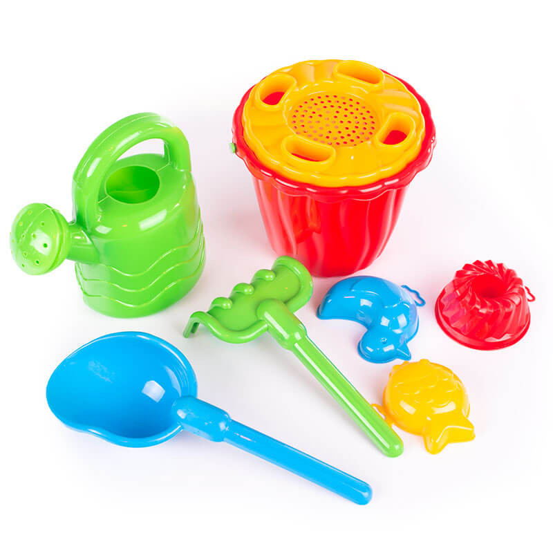 Zestaw zabawek do piaskownicy 8 el. grabki, łopatka, wiaderko
