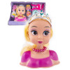 Lalka księżniczka z koroną, głowa do zabawy w fryzjera z akcesoriami do stylizacji