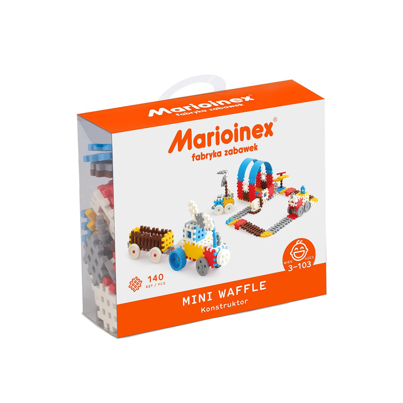 Marioinex Mini Waffle 902134 - Set Costruzioni 140 Pezzi, Mattoncini A Nido D'Ape, Multicolore