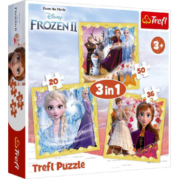 Puzzle 3w1 Trefl Frozen Kraina lodu - zabawka edukacyjna dla dziecka nauka logiki