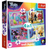 Trefl Puzzle 4w1 | Trasa koncertowa Trolli, puzzle z motywem bajkowym
