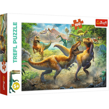 Trefl Puzzle 160 el. | Walczące Tyranozaury - puzzle dla dzieci z motywem bajkowym