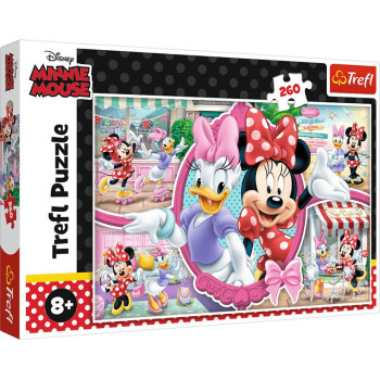 Trefl Puzzle 260 el. | Wesoły dzień Minnie - puzzle dla dzieci z motywem bajkowym Myszka Minnie