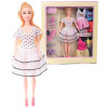 Lalka modelka w modnej sukience - duży zestaw z ubrankami i akcesoriami do stylizacji