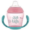 Canpol babies kubek niekapek miękki silikonowy ustnik 230ml SEA LIFE różowy