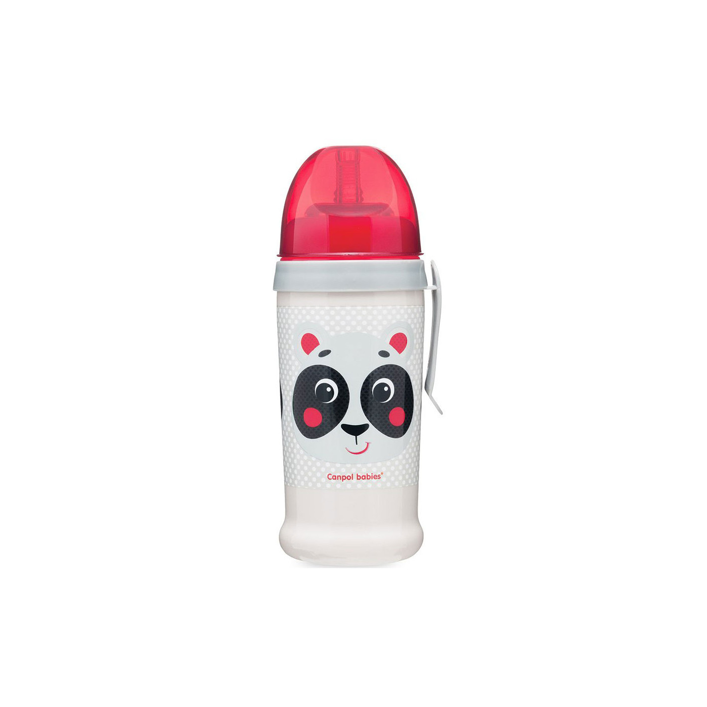 Canpol babies bidon niekapek z rurką silikonową 350ml HELLO LITTLE beżowy Panda