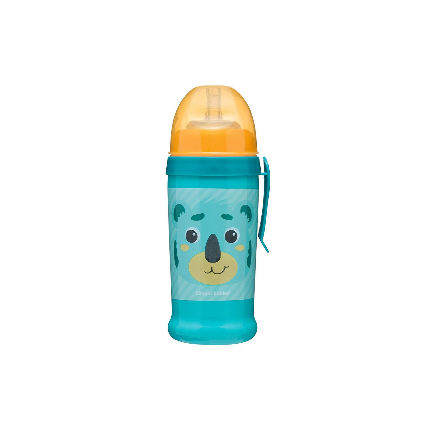 Canpol babies bidon niekapek z rurką silikonową 350ml HELLO LITTLE turkusowy koala