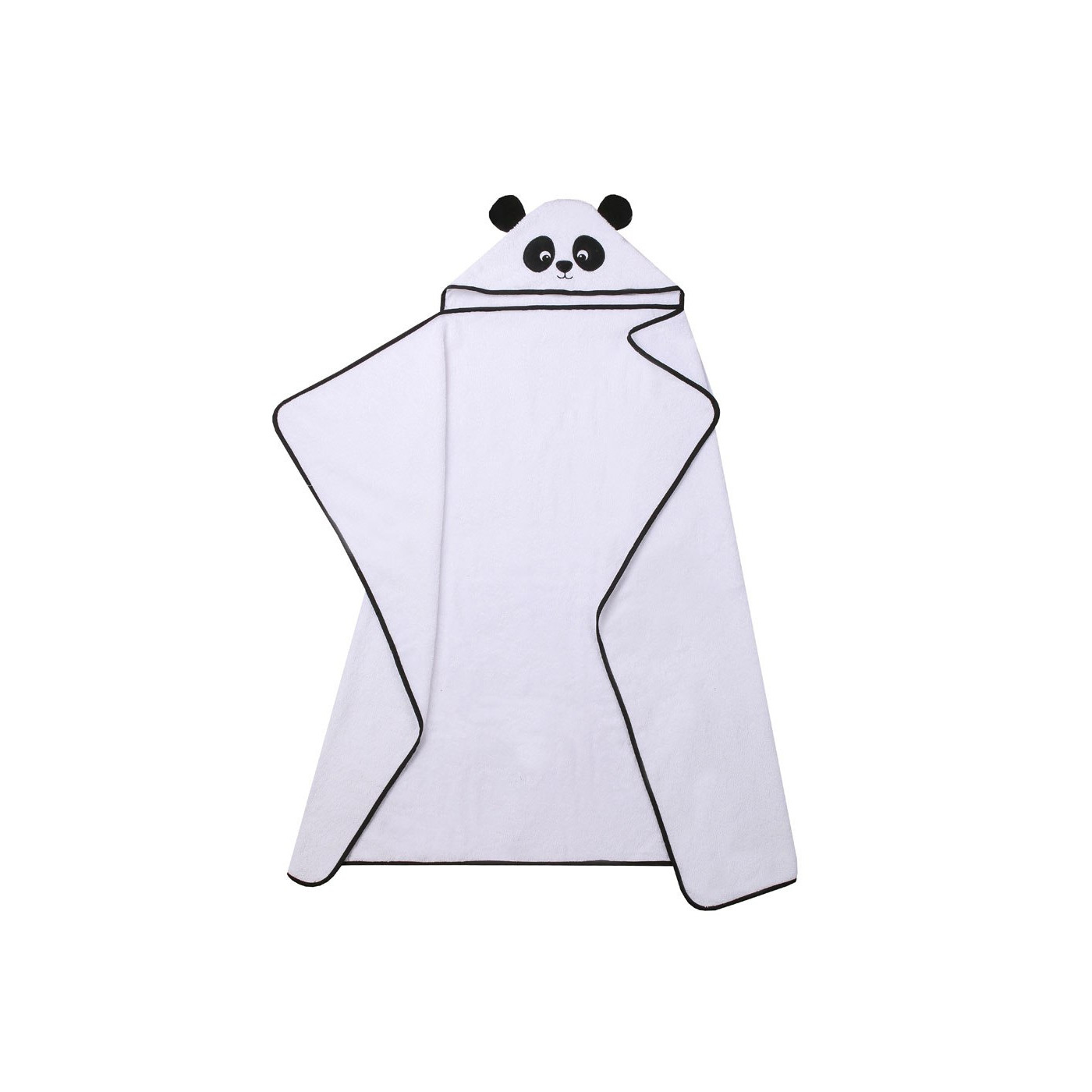 Ręcznik z kapturkiem, okrycie kąpielowe dla dziecka Animal 120x100 cm biały PANDA