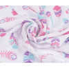 Pieluszka bambusowa 80x70 cm miękka otulacz Piórka różowe