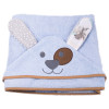 Ręcznik z kapturkiem, okrycie kąpielowe dla dziecka Animal 120x100 cm niebieski PIESEK
