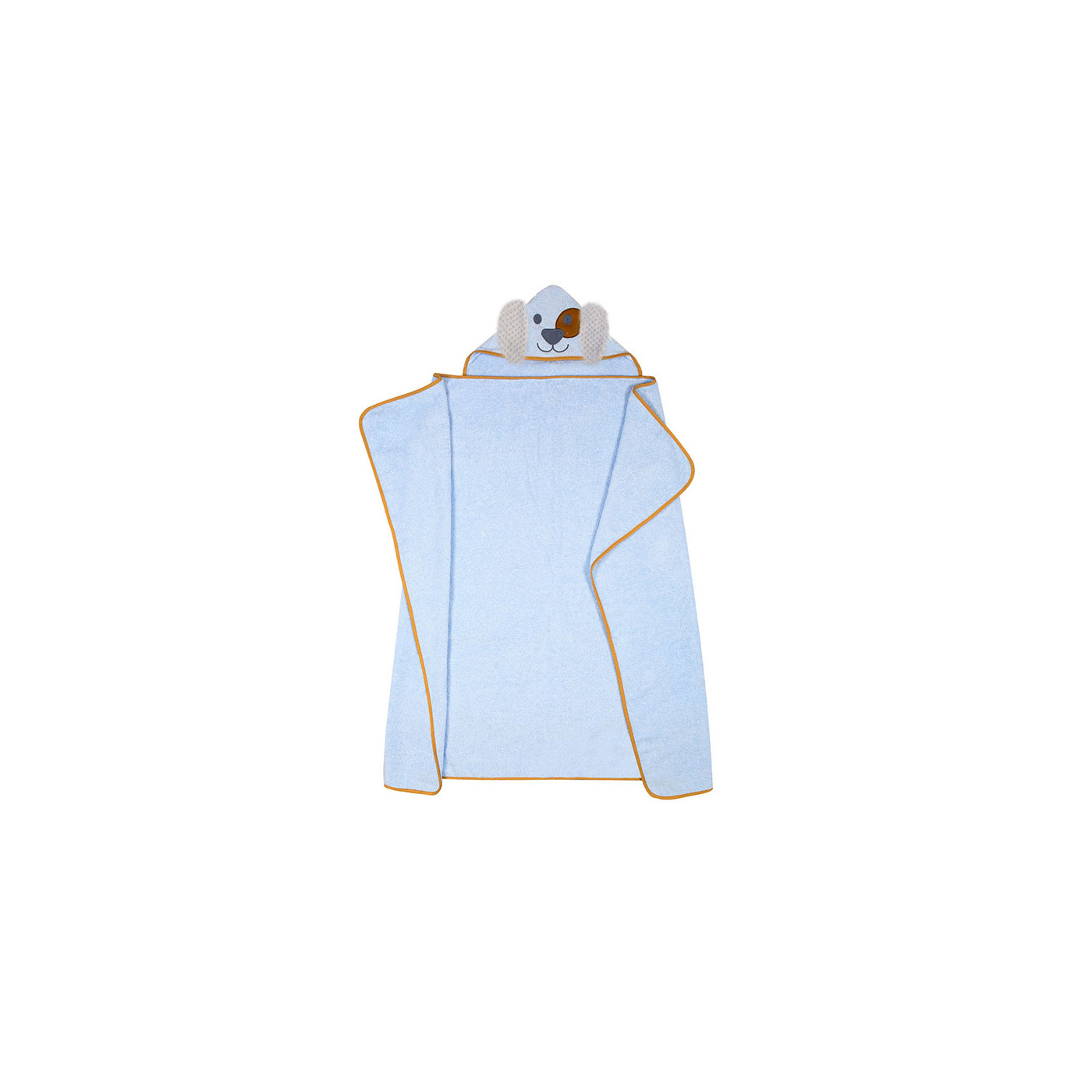 Ręcznik z kapturkiem, okrycie kąpielowe dla dziecka Animal 120x100 cm niebieski PIESEK