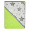 Ręcznik z kapturkiem, okrycie kąpielowe dla dziecka 80x80 cm bawełna wzór ZIELONY gwiazdki