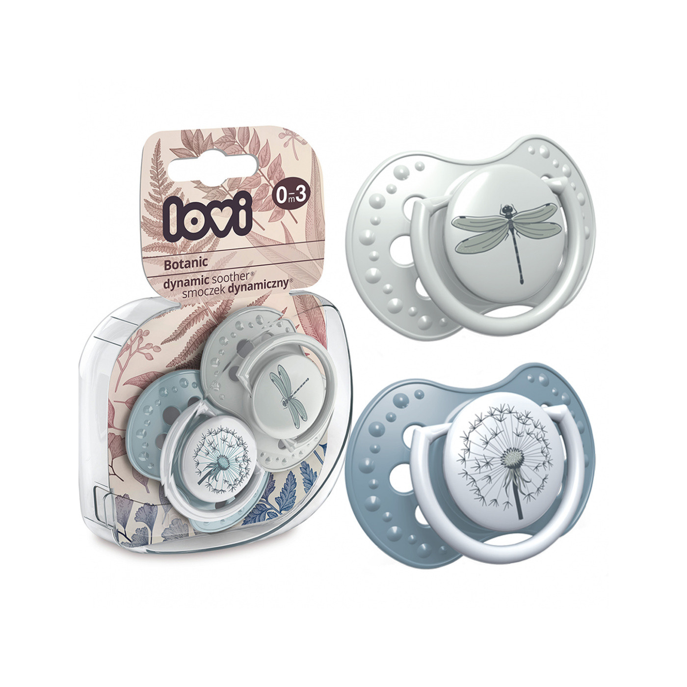 Smoczek uspokajający dla dziecka LOVI 0-3m Botanic Boy