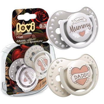 Smoczek uspokajający dla dziecka LOVI 0-3 m I love 2 szt.