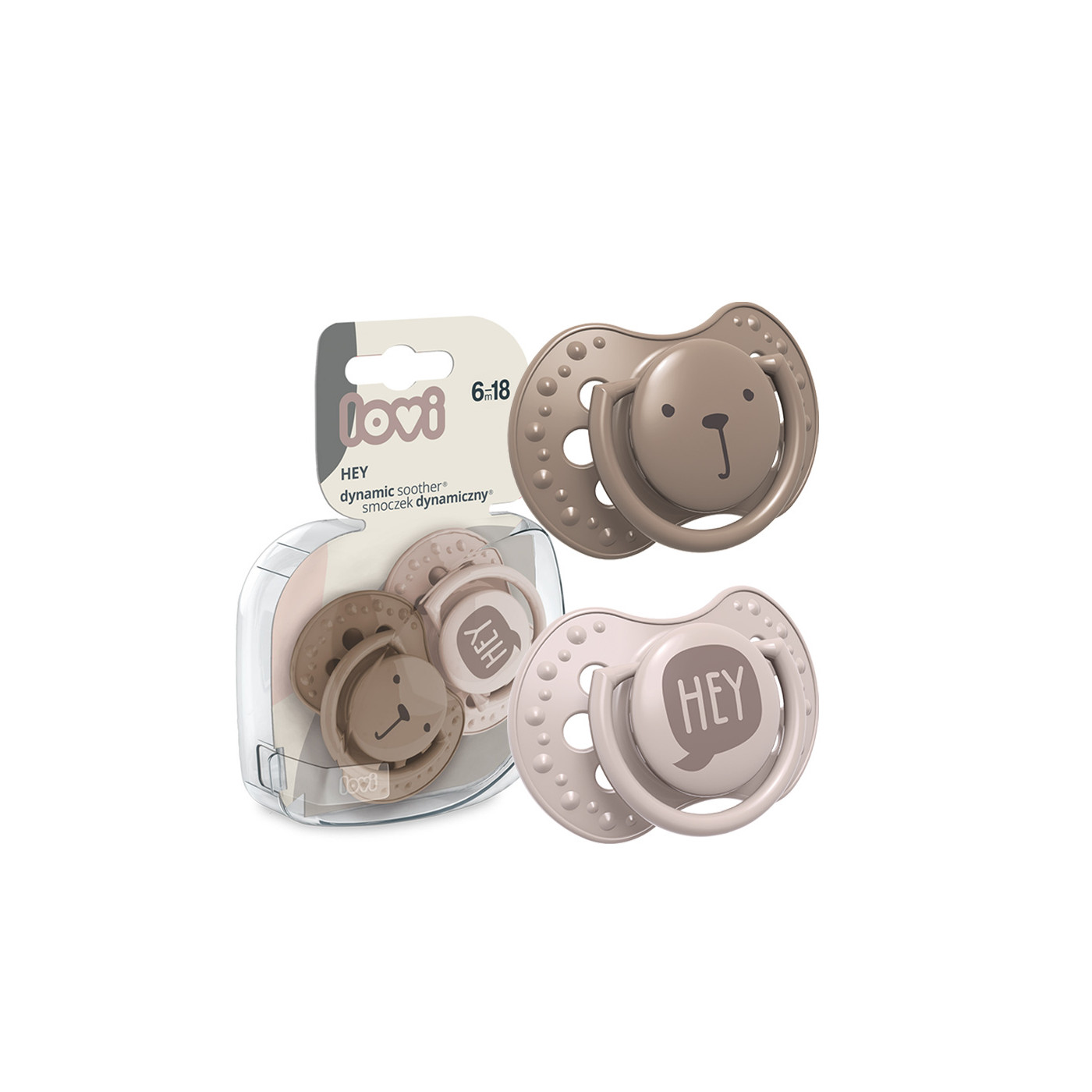 Smoczek uspokajający dla dziecka LOVI 6-18 m+ Hey Girl 2 szt.
