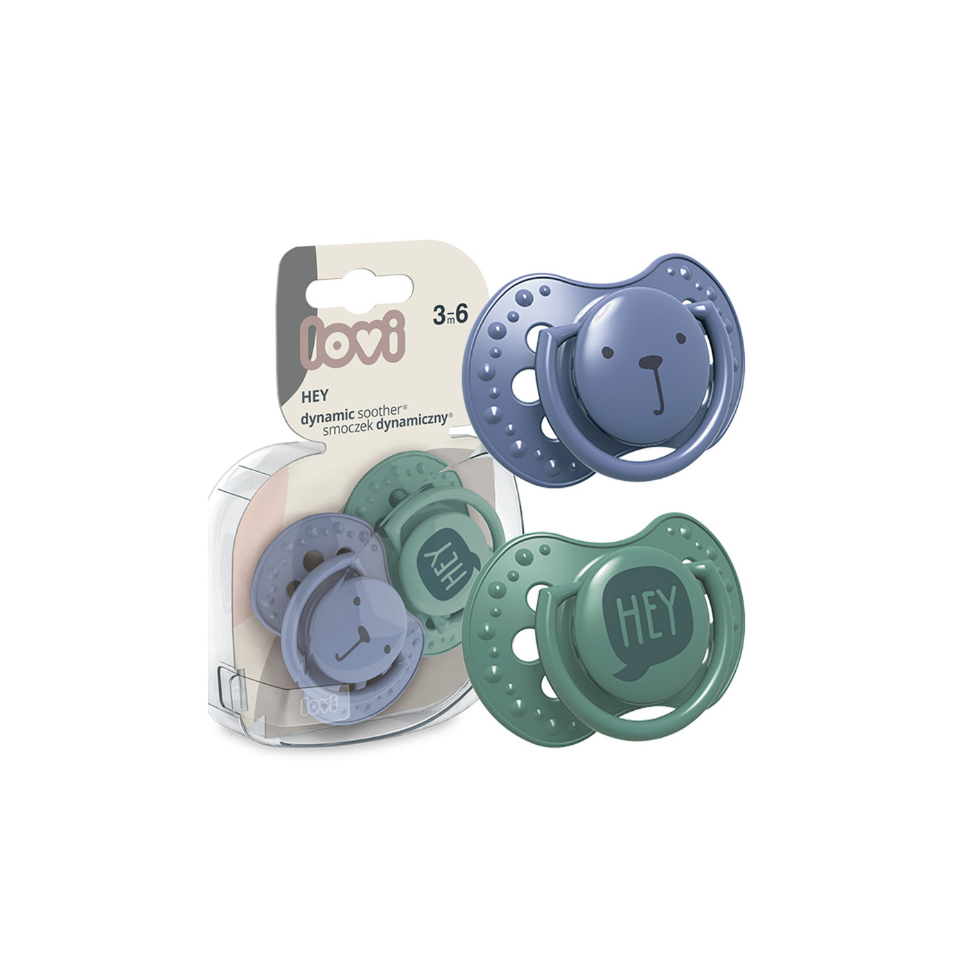 Smoczek uspokajający dla dziecka LOVI 3-6 m Hey Boy 2 szt.