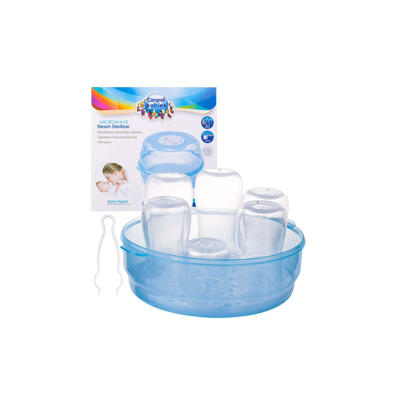 Canpol Babies Mikrofalowy Sterylizator Do Butelek i Smoczków, Wyparzacz do Mikrofali
