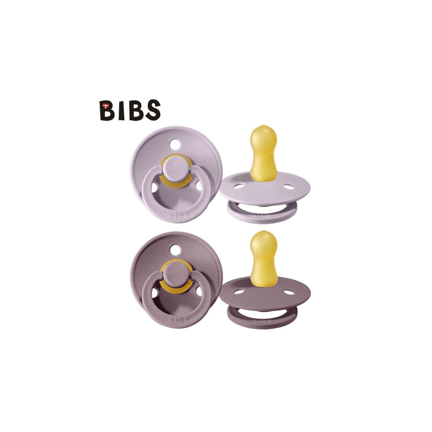 Smoczek uspokający dla dziecka BIBS 2-PACK DUSKY LILAC & HEATHER S kauczuk Hevea