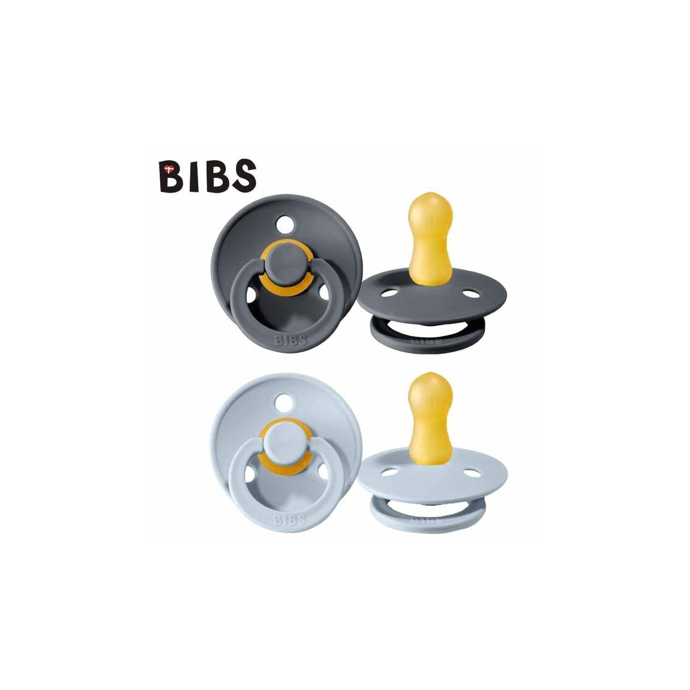 Smoczek uspokający dla dziecka BIBS 2-PACK IRON & BABY BLUE S kauczuk Hevea