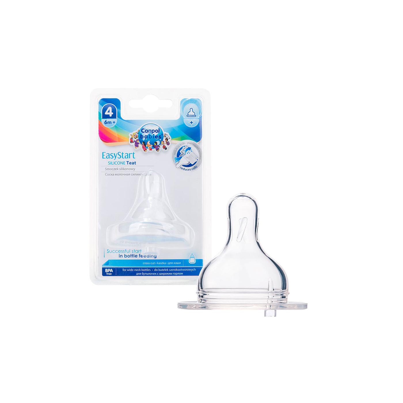 Canpol babies smoczek silikon KASZKA do butelki szerokiej 1 szt EasyStart 6M+