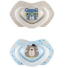 CANPOL Smoczek uspokajający silikonowy 18 m+ symetryczny Bonjour Paris 2 szt. BLUE