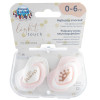 CANPOL Smoczek uspokajający silikonowy 0-6 m symetryczny ROYAL BABY 2szt. PINK