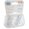 CANPOL Smoczek uspokajający silikonowy 6-18 m symetryczny ROYAL BABY 2szt. BLUE