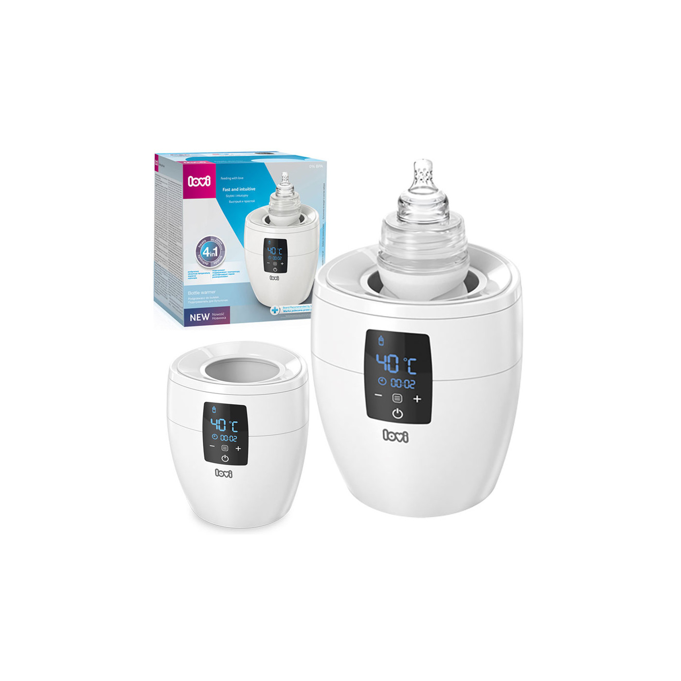 LOVI Elektryczny podgrzewacz do butelek 4w1 uniwersalny SZYBKI