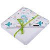 Ręcznik z kapturkiem, bambusowe okrycie kąpielowe dla dziecka 100x100 cm BABY BAMBOO BIAŁY