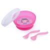Canpol Miseczka antypoślizgowa z pokrywką i sztućcami 350 ml TOYS 2 kolory