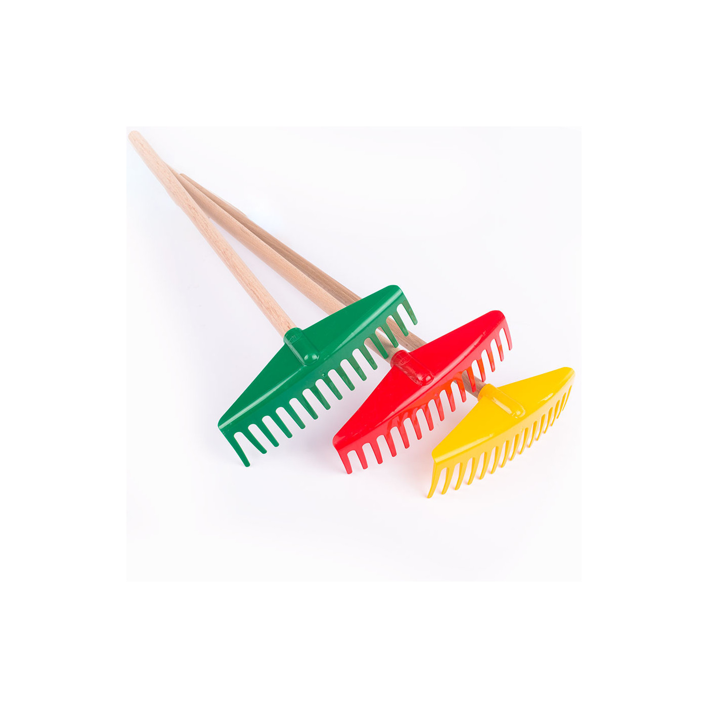 Duże grabki dziecięce z drewnianym sztylem - zabawka do ogrodu - Wiosna