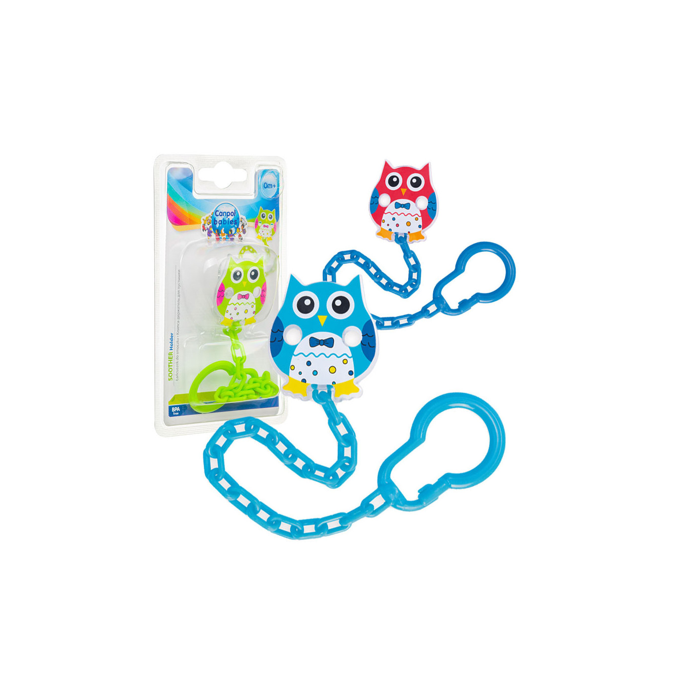 Canpol babies łańcuszek, zawieszka do smoczka uspokajającego SOWY