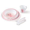 Canpol Zestaw Stołowy CUTE ANIMALS - miseczka, talerzyk, kubeczek i sztućce ZESTAW Różowy