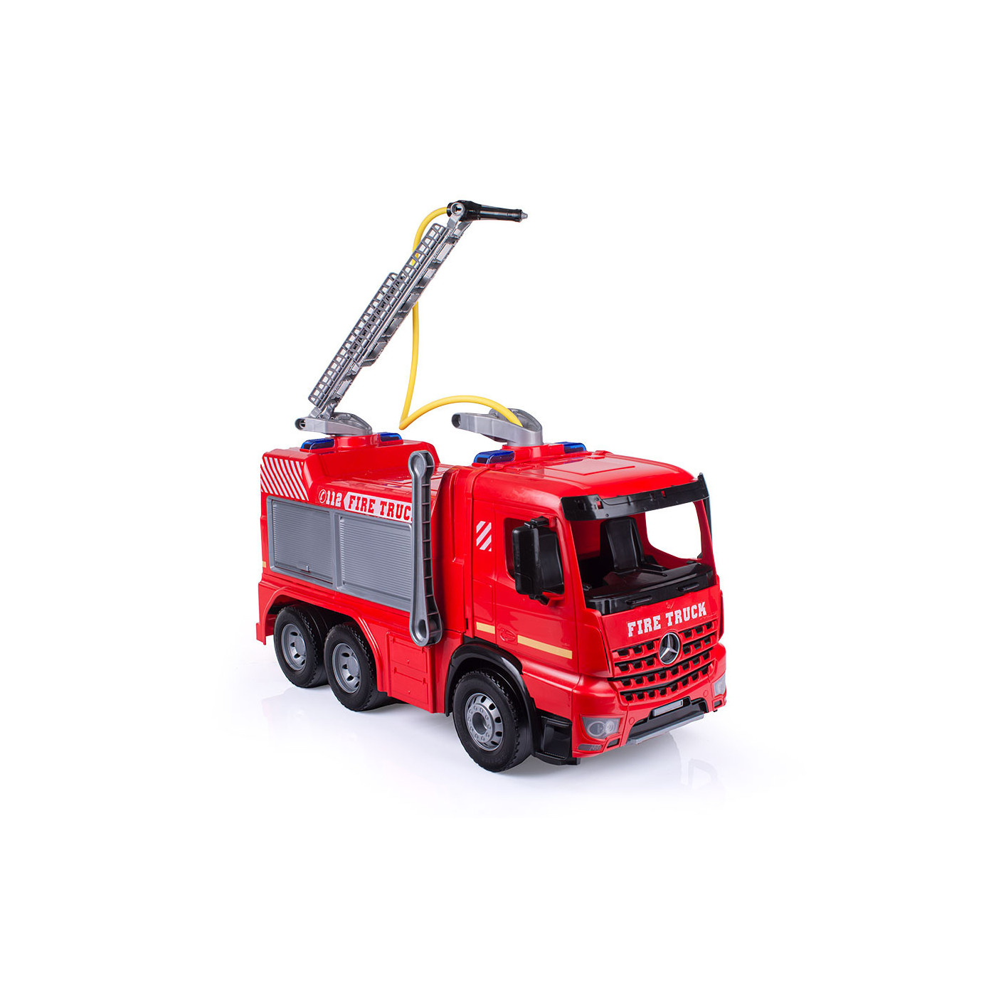 LENA STRAŻ POŻARNA MERCEDES 2021 - Wóz strażacki MERCEDES 2021 NOWOŚĆ - 3 osie, pompka z wodą, drabina