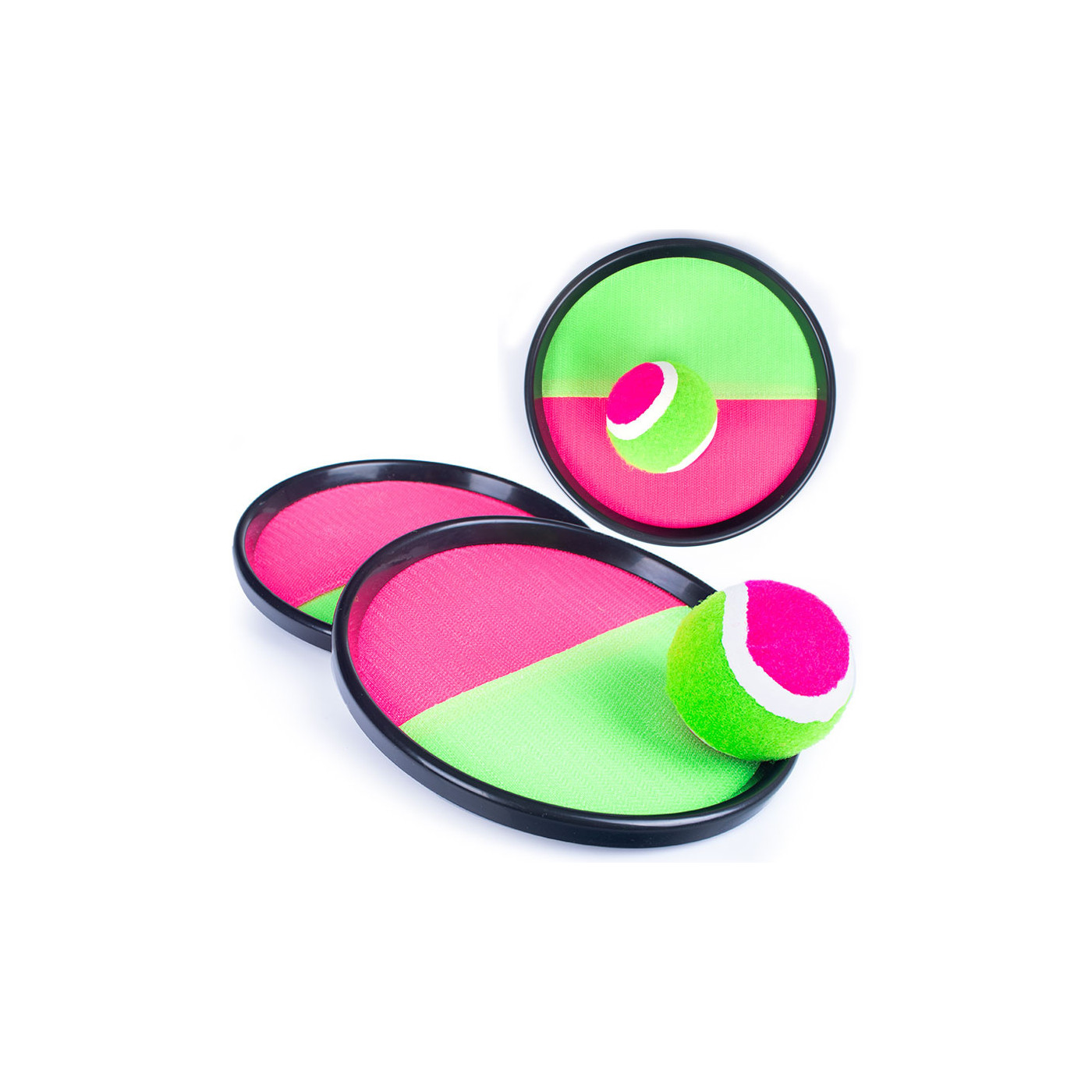 Zestaw do gry w Catch Ball, Rzucaj Łap, Paletki na rzepy z piłką