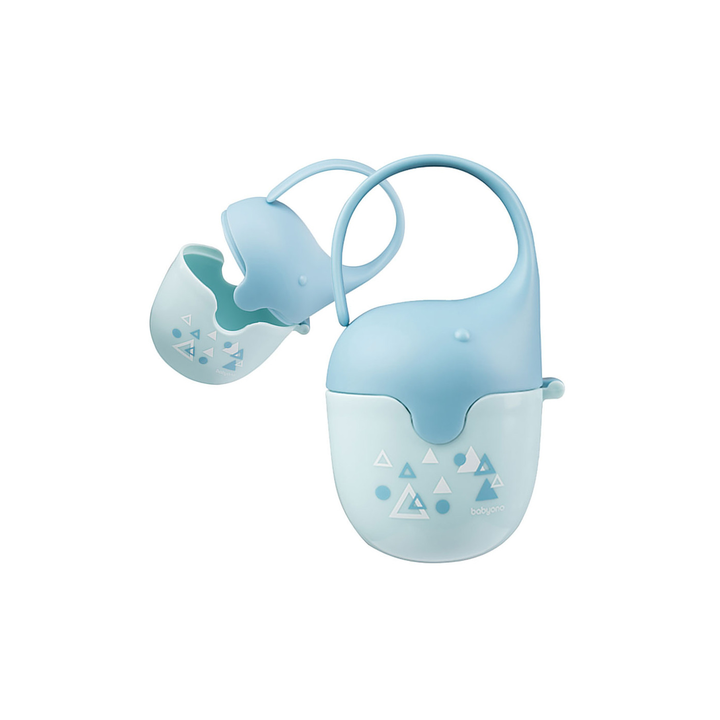 Babyono Pojemnik na smoczek, bezpieczne przechowywanie Smoczka dla dziecka SŁONIK Niebieski