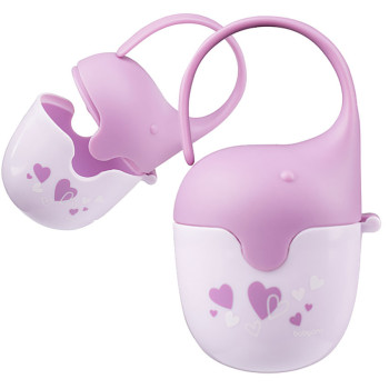 Babyono Pojemnik na smoczek, bezpieczne przechowywanie Smoczka dla dziecka SŁONIK Różowy