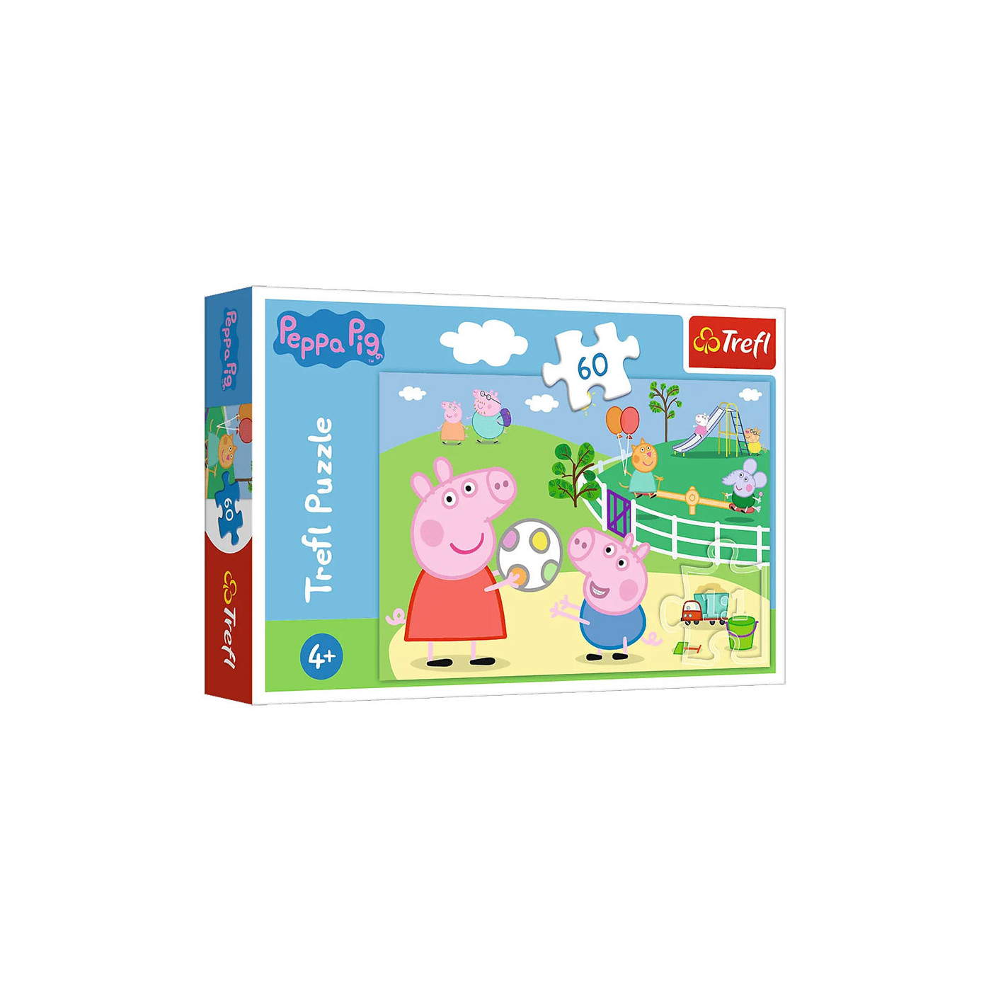 Trefl Puzzle 60 el. | Zabawy w gronie przyjaciół, puzzle z motywem bajki Świnka Peppa