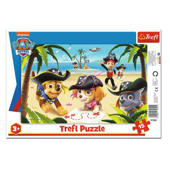 Trefl Puzzle 15 el. Ramkowe Przyjaciele z Psiego Patrolu - puzzle Psi Patrol 3+