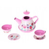 Metalowy zestaw do herbaty dla dziewczynki - tacka, dzbaneczek i