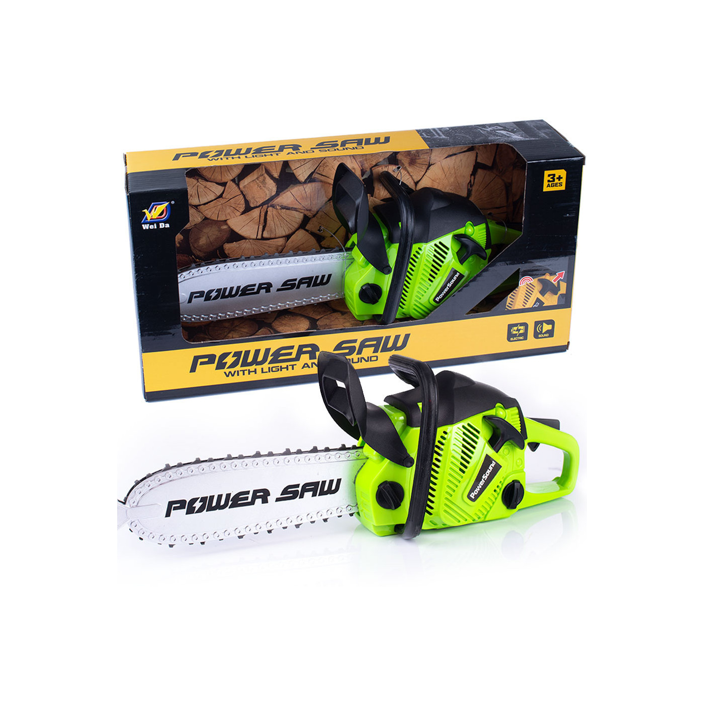 Piła motorowa łańcuchowa na baterie, narzędzie - zabawka dla majsterkowicza