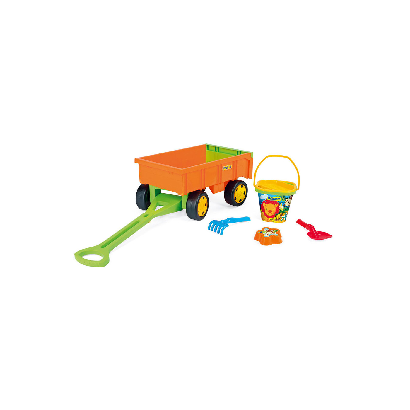 Wózek do ciągnięcia WADER + Zestaw do piasku 4 el. | 10952