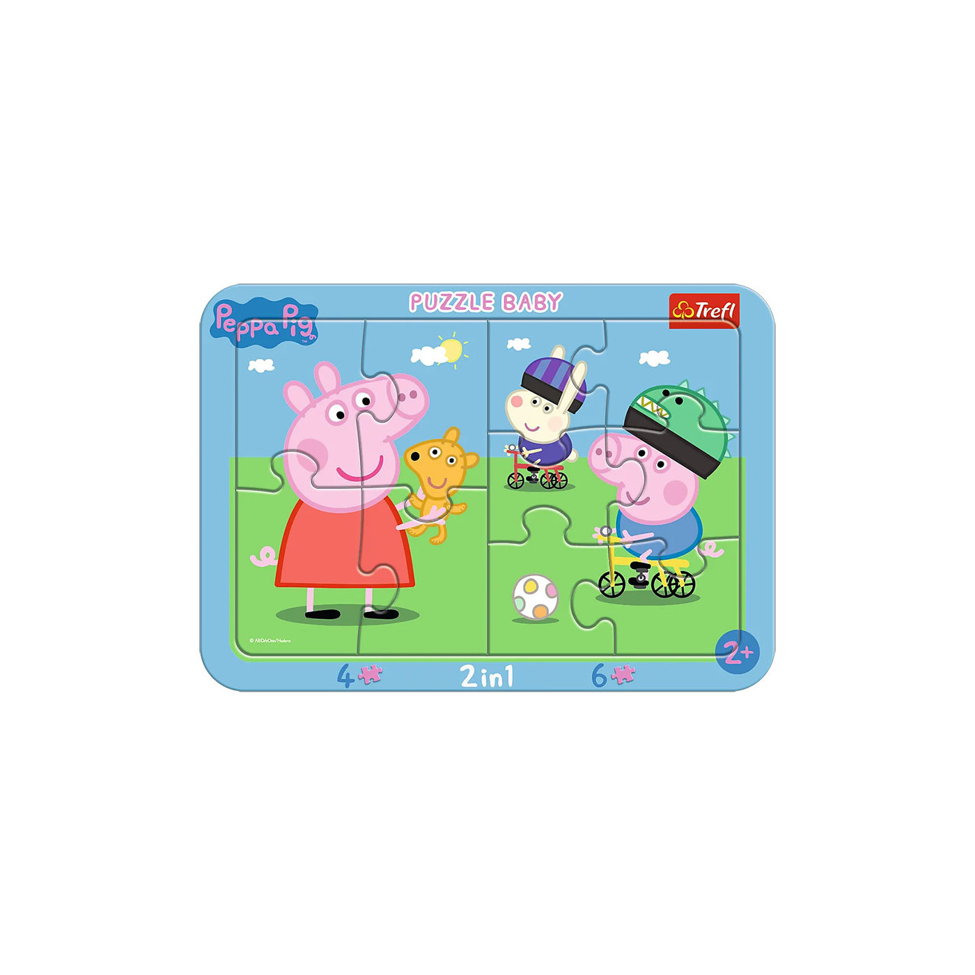 Trefl Puzzle 10 el. Ramkowe BABY | Wesoła Świnka Peppa- puzzle z motywem bajki Świnka Peppa