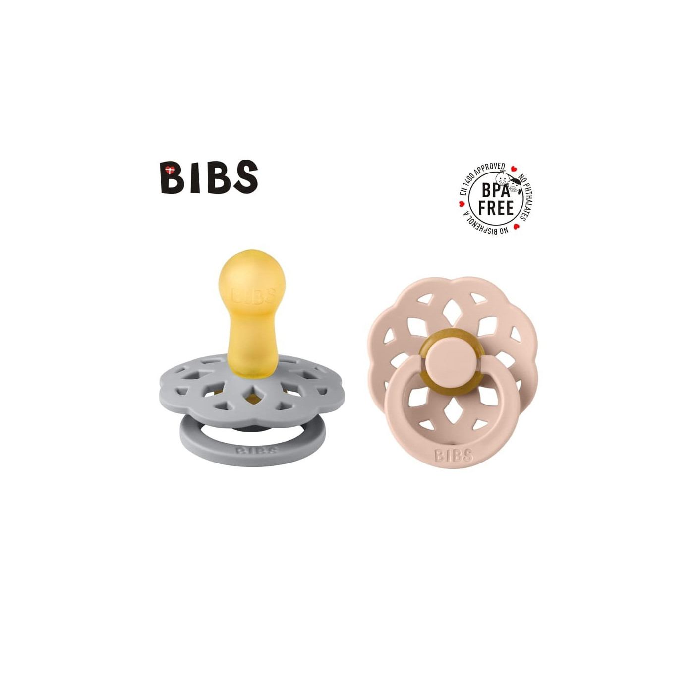 Smoczek uspokający dla dziecka BIBS BOHEME 2-PACK CLOUD & BLUSH S