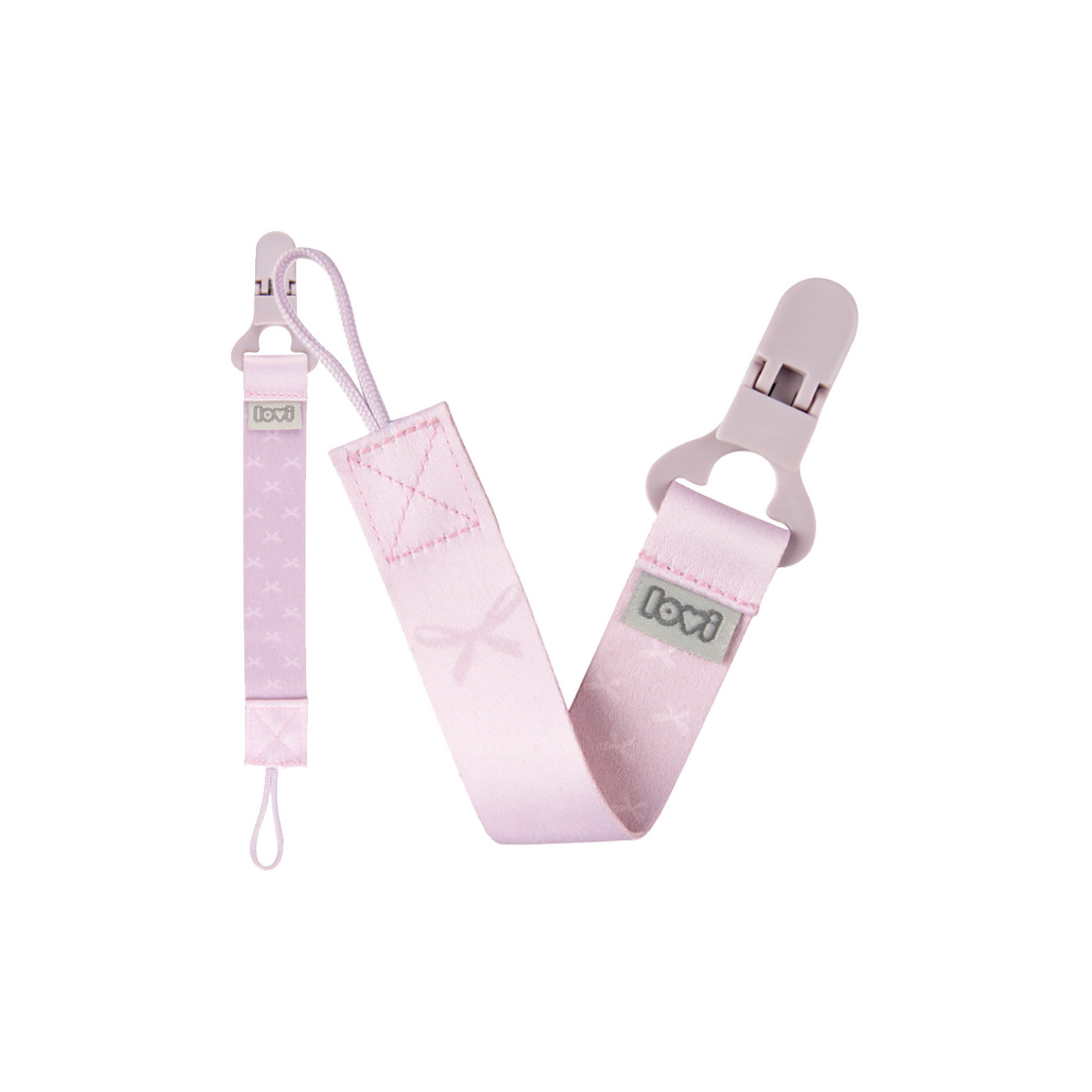 LOVI tasiemka, zawieszka do smoczka uspokajającego - Baby Shower Girl różowa