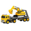 Samochód ciężarowy TIR z lawetą i koparką - zestaw pojazdów, efekty świetlne i dźwiękowe