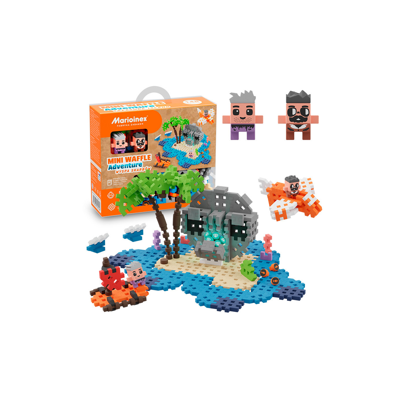 Mini Wafle Klocki konstrukcyjne Wyspa Skarbów 148 el. Marioinex MX 2022